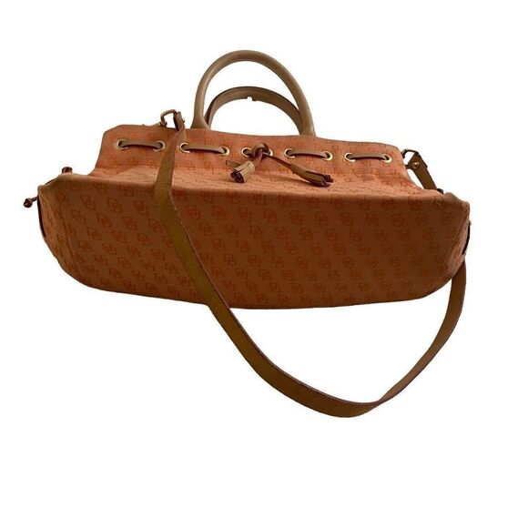 Dooney & Bourke Orange Mini Tassel Tote Signature Jacquard - Picture 3 of 12